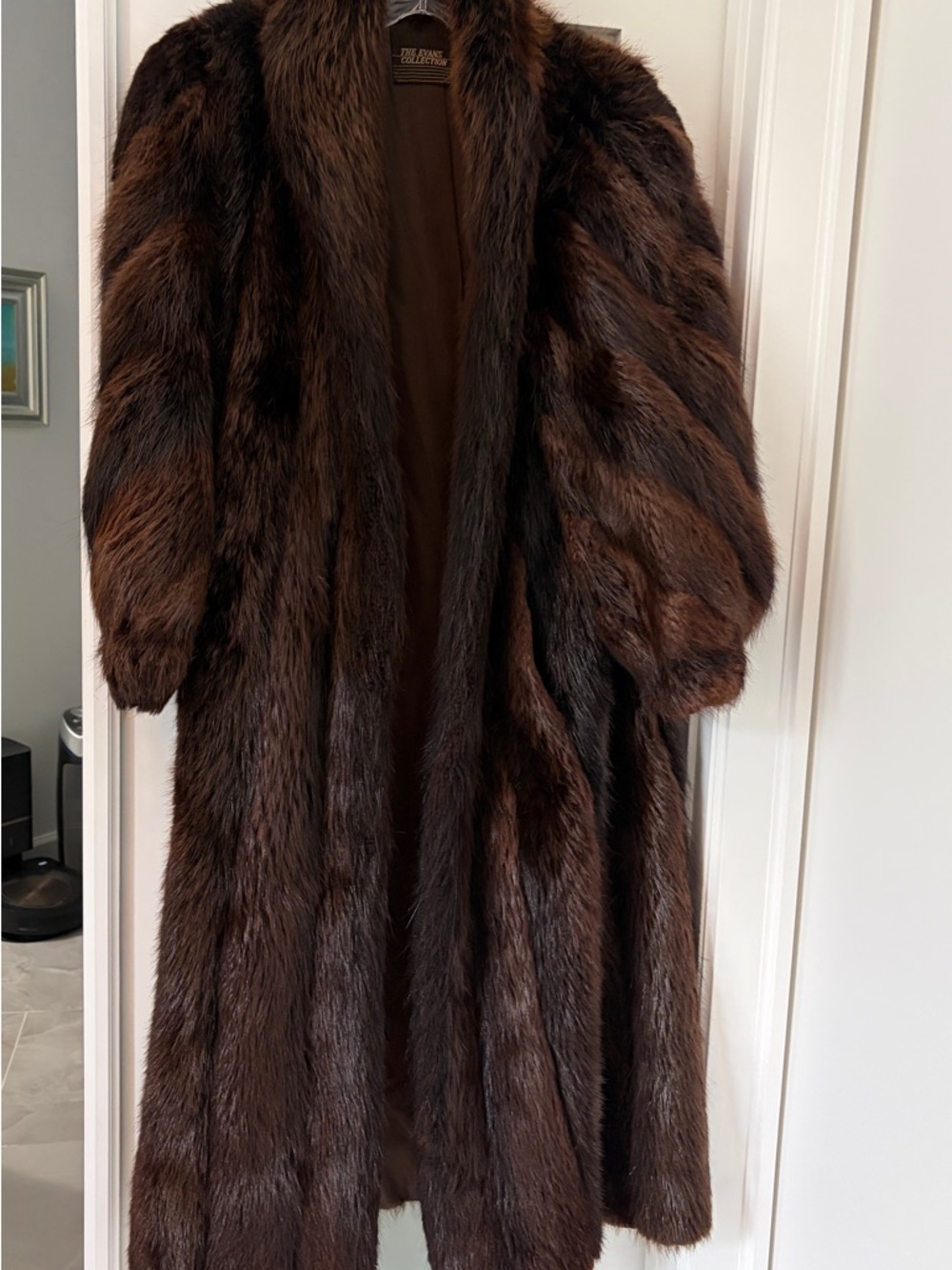 Women's Rich Brown Full-Length Fur Trench Coat